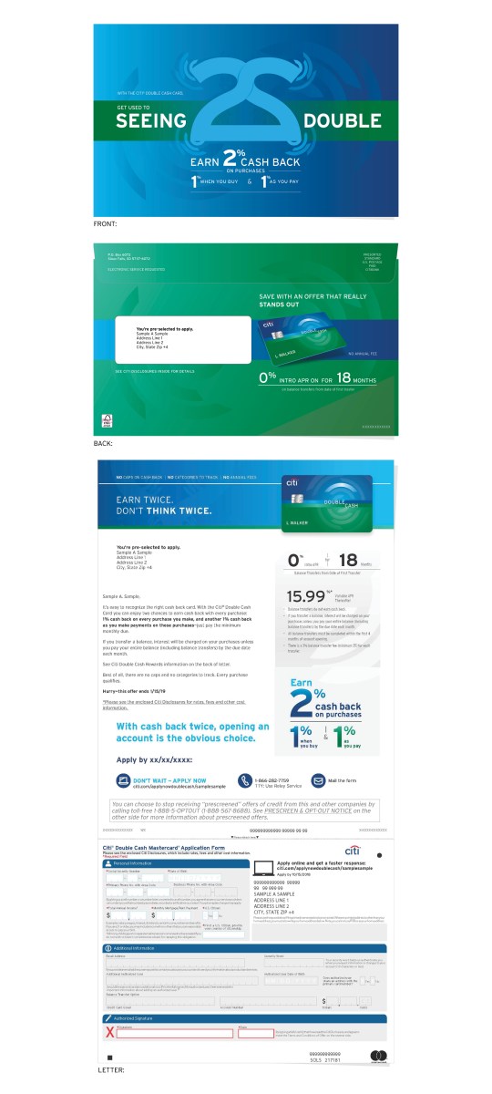 Citibank Double Cash Direct Mailer